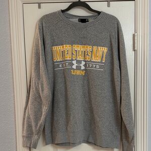 Under Armour Gray and Yellow US Navy Sweatshirt